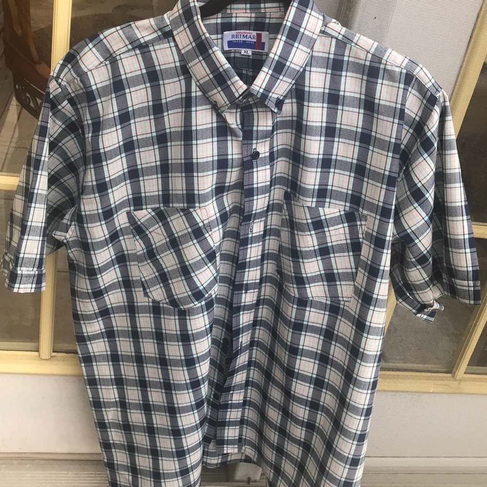 Short sleeve Casual shirt | blue plaid